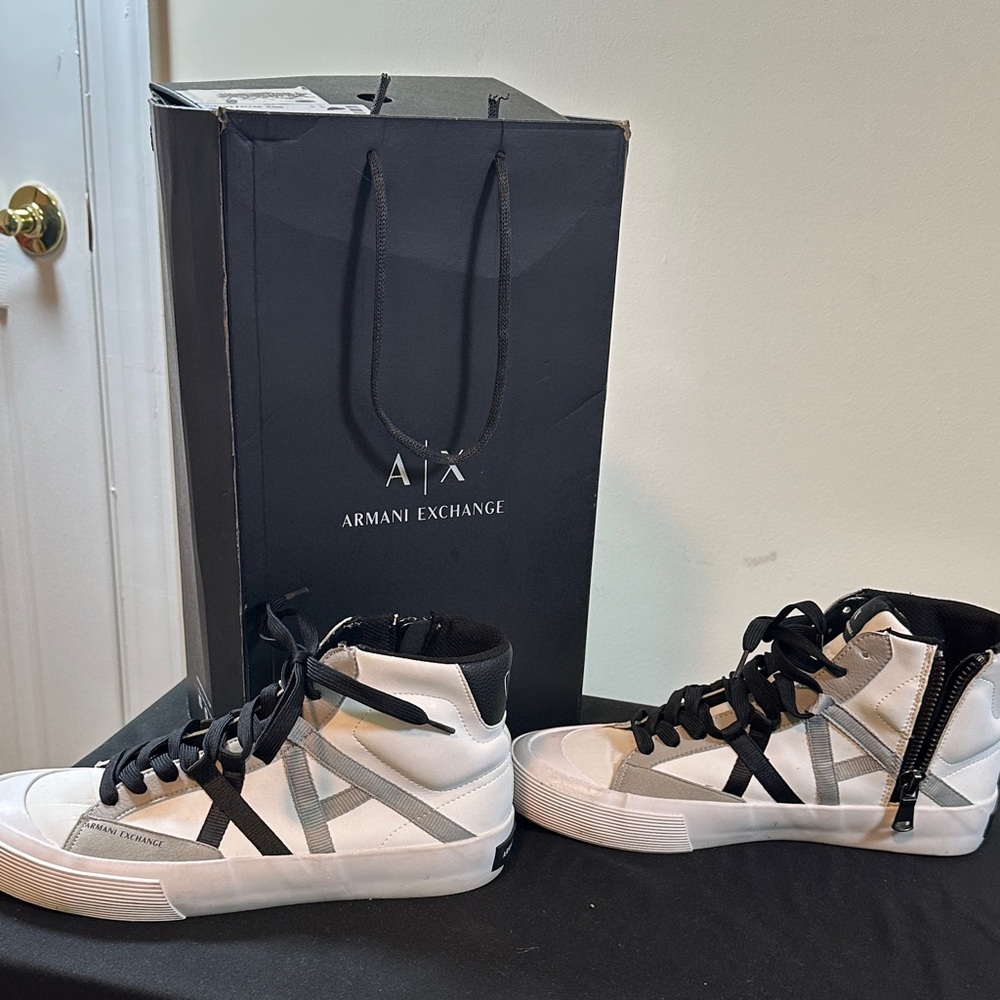 Armani Exchange Black and White High-Tops